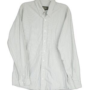 Eddie Bauer Mens Size Tall L Ligh Green Button Down Dress Shirt Cotton